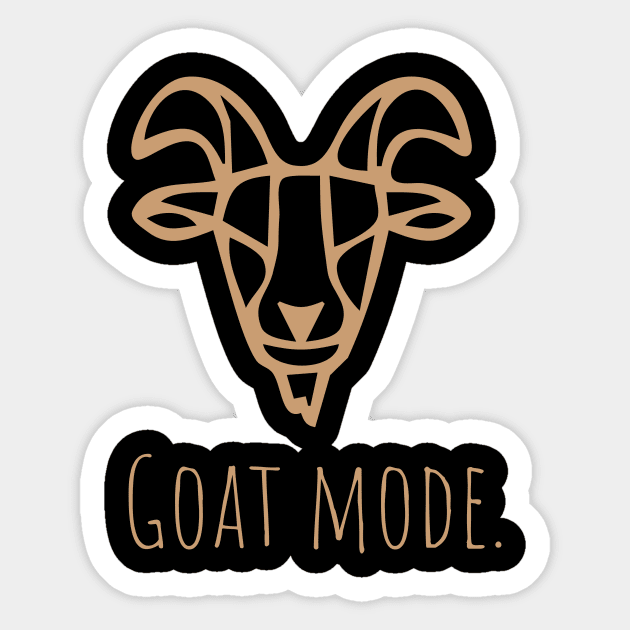 Goat mode. Sticker by Amusing Aart.